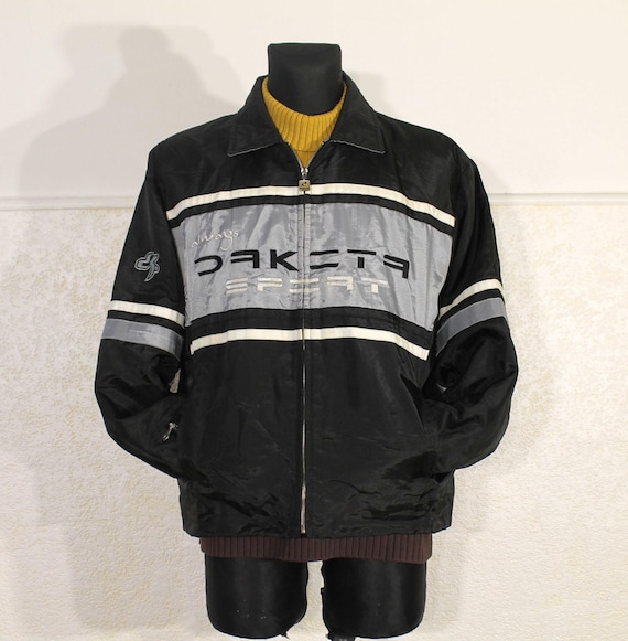 DAKOTA Jacket Men, Silver Jacket Polyester, 80s Vintage DAKOTA Jacket Men, Silver Jacket Polyester, 80s Vintage