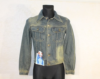 vintage Lois denim jacket, Distressed jacket, RARE Lois Jacket, Jean Jacket 90's levis washed Cropped jacket, streetwear Jacket Small NEW