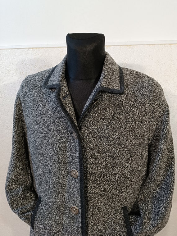 Gray Wool Cardigan women, Trachten wool jacket, v… - image 8