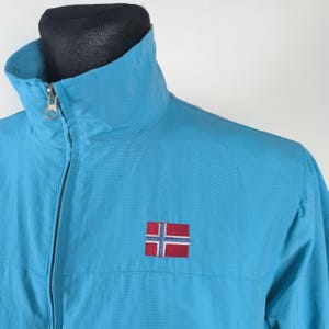 Scandinavian Waterproof Women&#39;s Jacket - Light Blue Medium Size Norwegian Style Windbreaker