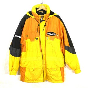 Veste de ski Reusch vintage des années 90 | Parka d&#39;hiver jaune Skiblouson | Manteau de snowboard unisexe XL