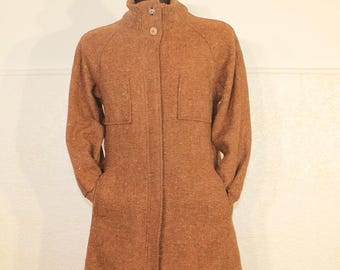 Vintage Wool Coat Houndstooth Tweed Small Women’s Winter Overcoat