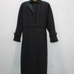 Wollmantel Damen Tartan, Bayrischer Loden, Österreichischer Loden, Schwarzer Wollmantel KOLBY, 80er Vintage Tiroler Loden, Winter Overcoat Größe Groß Bild 5