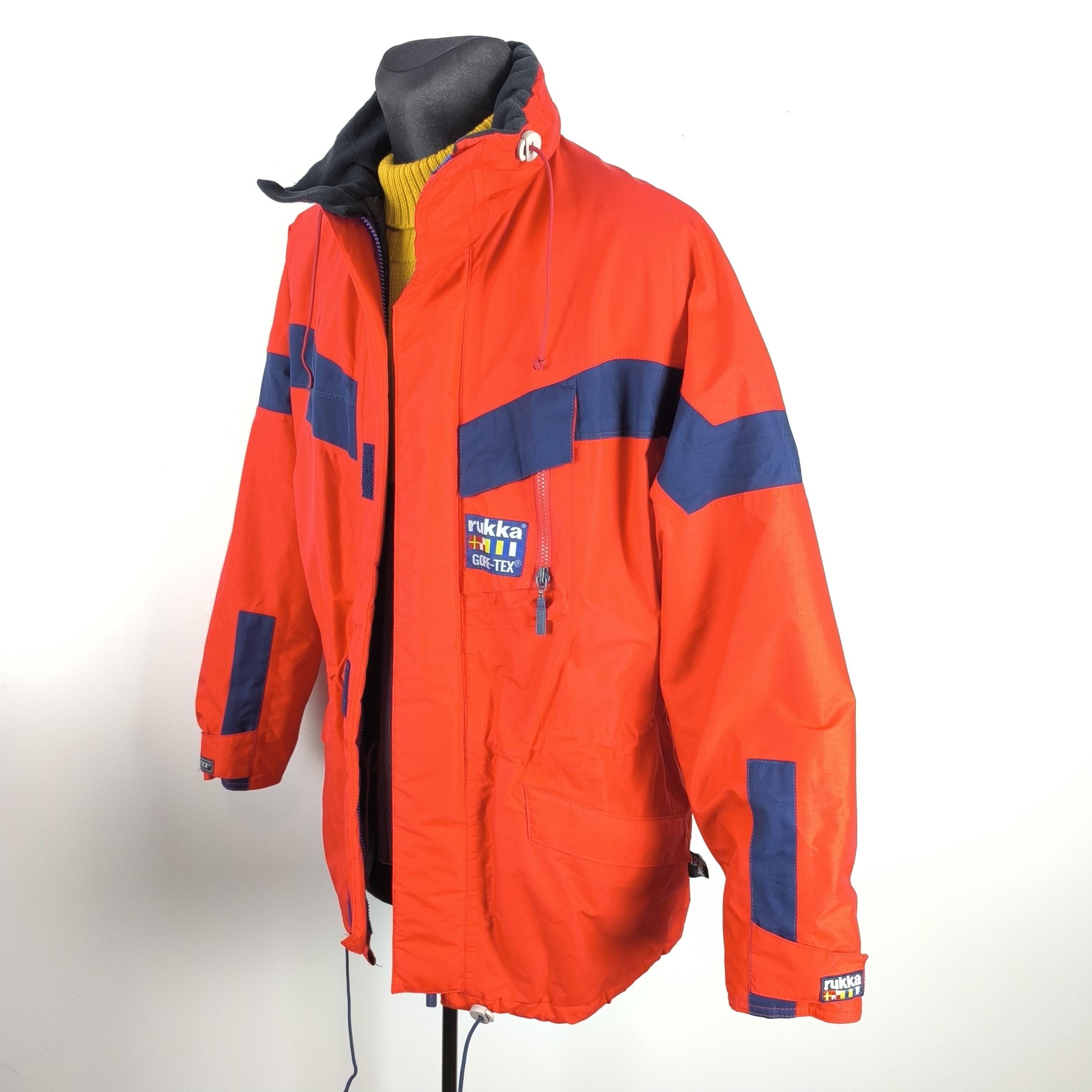 ゴアテックスジャケット メンズ 80年代 ヴィンテージ ブルー レッド 