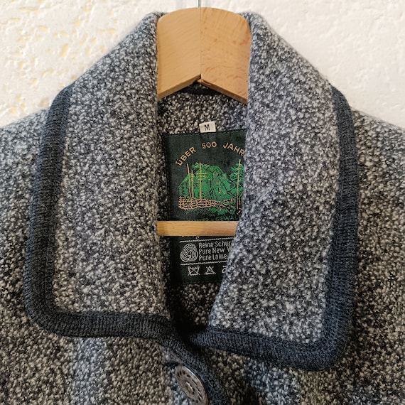 Gray Wool Cardigan women, Trachten wool jacket, v… - image 4