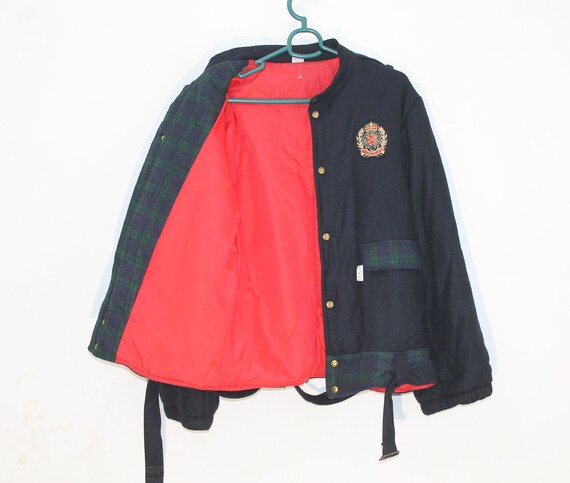 80s Vintage Womens Varsity Wool Belted Jacket Coa… - image 6