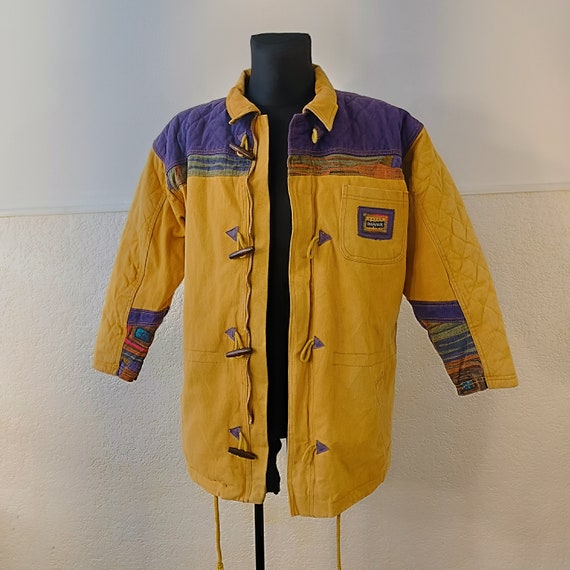 Yellow Duffle coat, Vintage Toggle coat, Hippie q… - image 9
