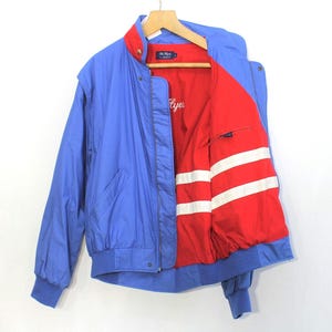 Vintage 80s Gant Blue Bomber Jacket - Men&#39;s Large Aviator Flight Coat - The Flyer Outdoor Wear