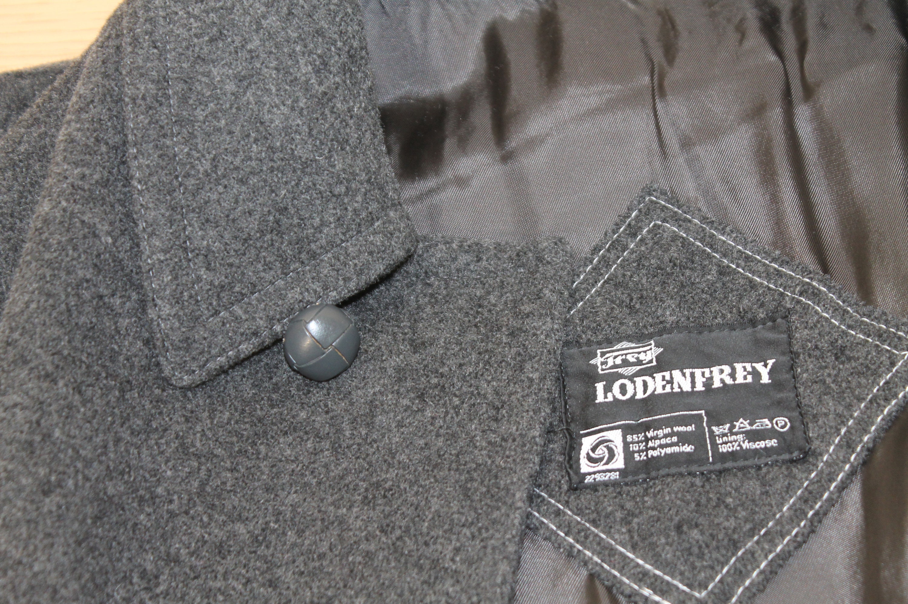 Vintage 90s Gray Alpaca Wool Overcoat by Lodenfrey - Oversized
