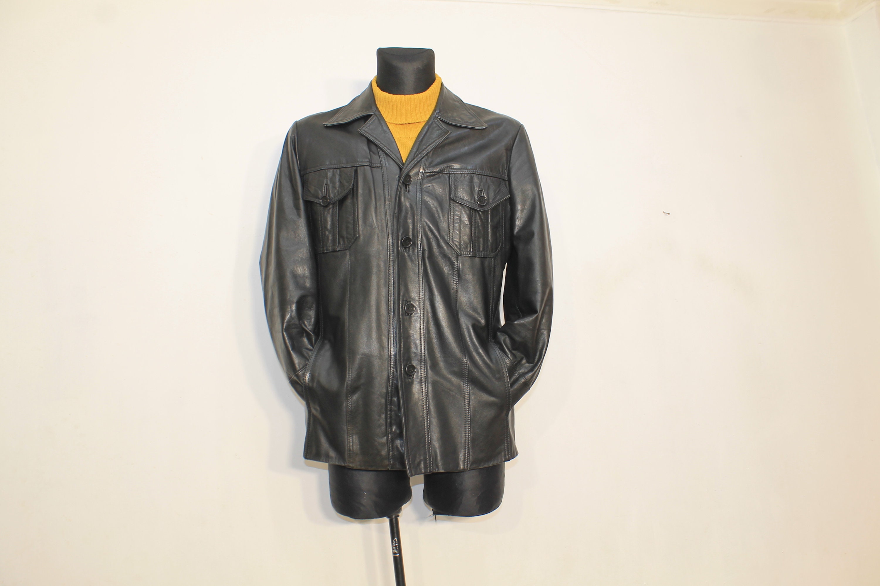 1970s Leather Jacket - Etsy