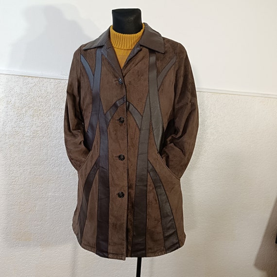 Brown Suede Jacket Women, Brown Leather Jacket, L… - image 3