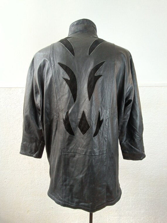 Luxurious Patchwork Sheepskin Leather Trench Coat… - image 8