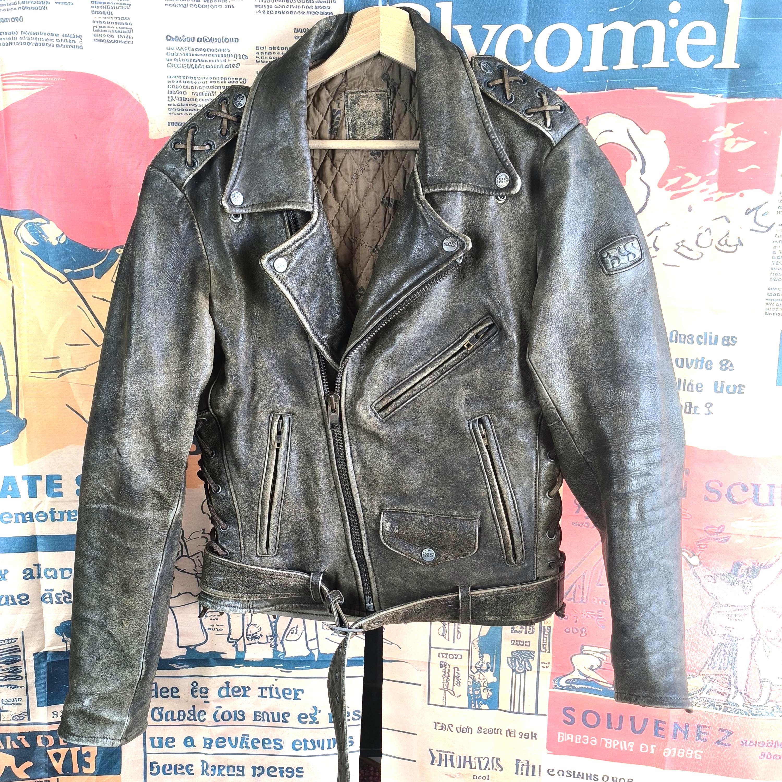 Moto Leather Jacket IXS Brown, Distressed Leather Motorcycle 