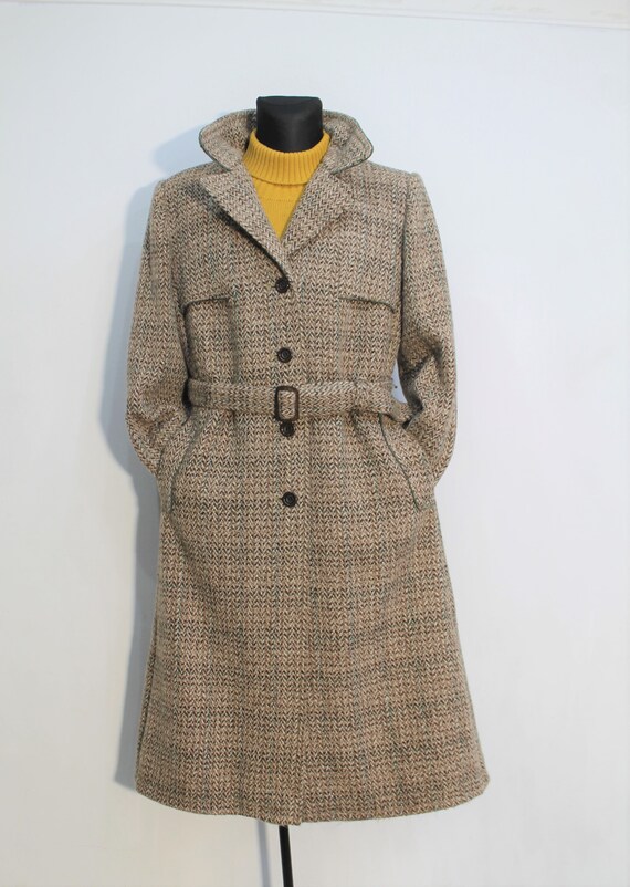 Classificatie kroeg bureau Vintage wol trench jas vrouwen / 60s 70s tweed jas / lange wol - Etsy België