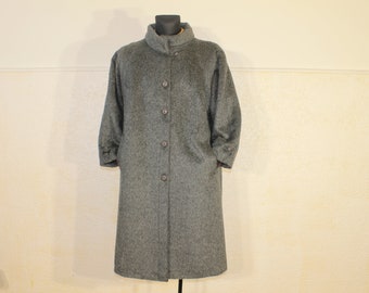 Vintage Llama coat women, Gray Wool coat, Alpaca coat, winter coat, Long wool coat Women, Maxi coat, loden Gift for her Size Medium or Large