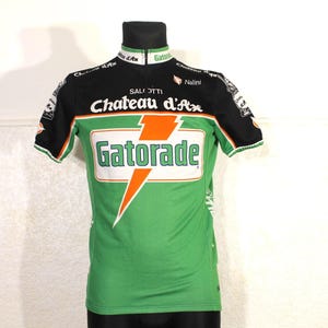 Vintage 80s Gatorade Chateau d'Ax Cycling Jersey - Multicolor Biker Tee, Medium Size