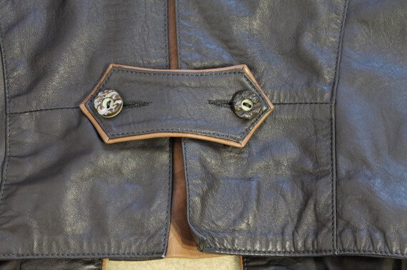 90s vintage short leather jacket （ M ）