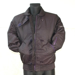 Bomber Jacket Women Purple Padded Y2K Daniel Hechter French Medium