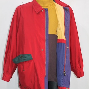 sport jacket Red Polyamide 80s Vintage Gant US Open Men’s Medium