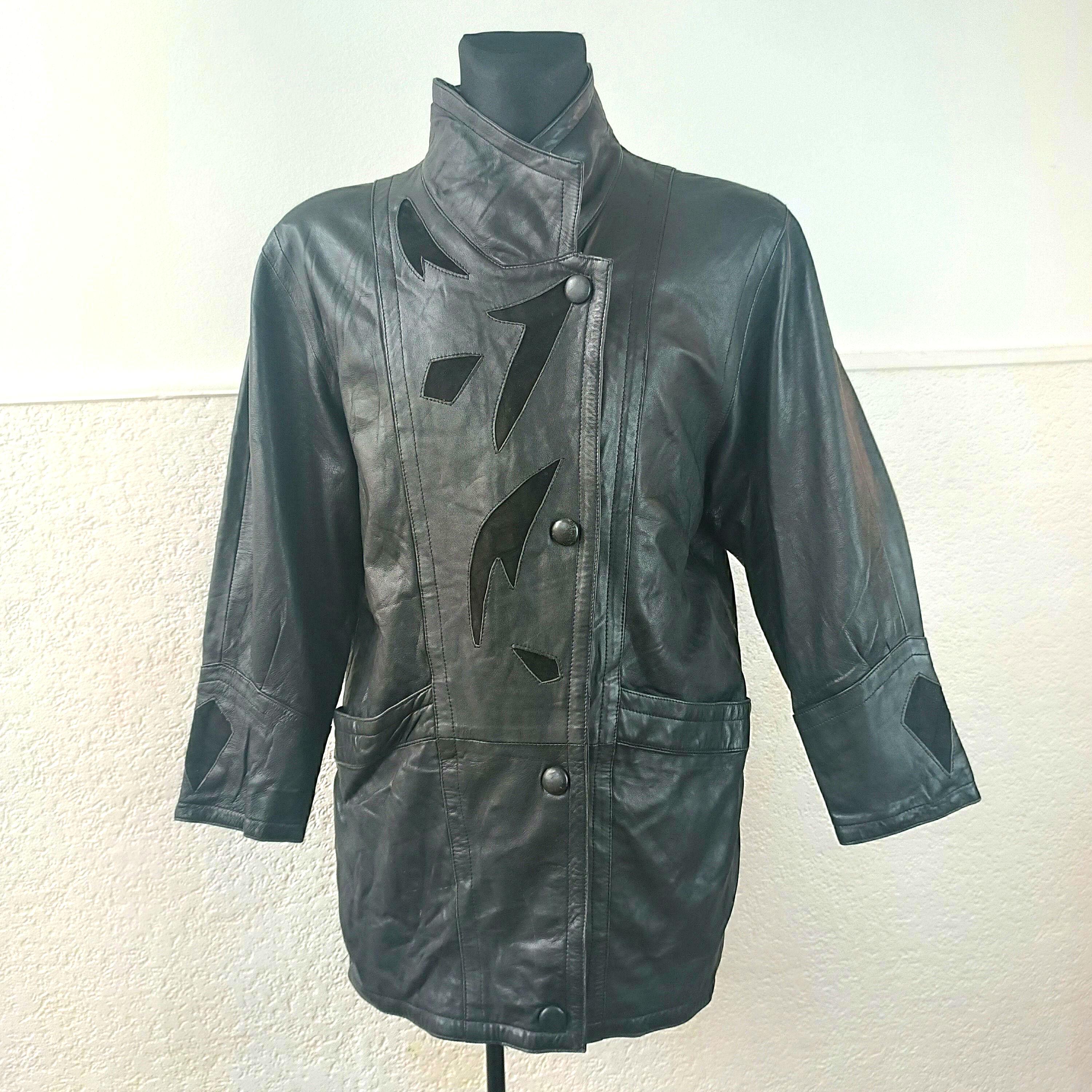 Luxurious Patchwork Sheepskin Leather Trench Coat for Women - Long Black Jacket
