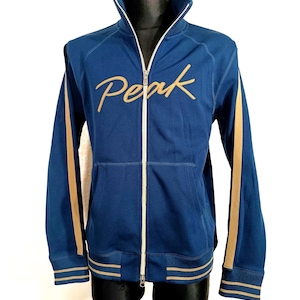 Vintage Navy Peak Performance Y2K trainingsjack - Euro Cup Retro bovenkleding voor heren (groot)