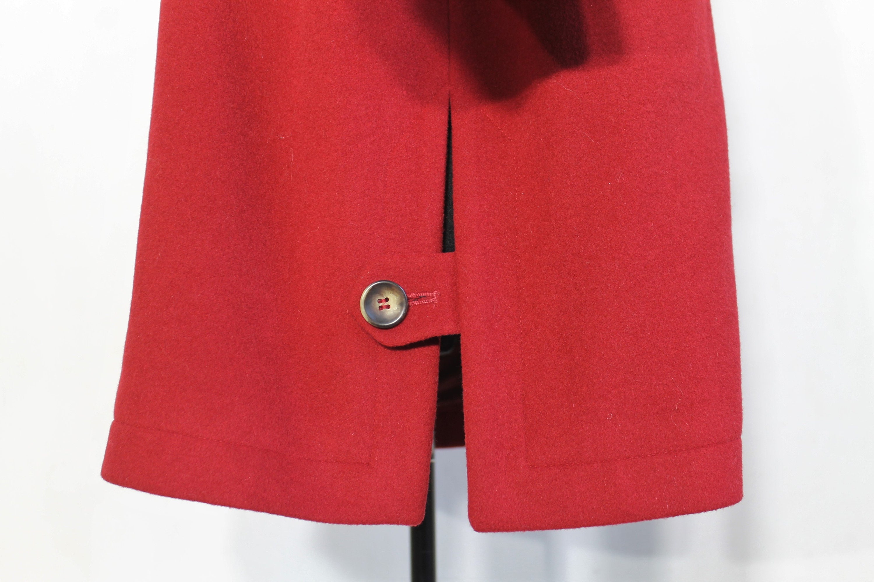 Vintage 90s Red Lodenfrey Wool Duffle Coat: Oversized Hooded
