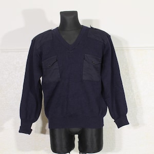 British Army Wool Jumper: Vintage V-Neck Military Commando Pullover