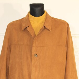 Vintage Bugatti Safari Jacket for Men - Tan Brown Minimalist Trench Coat, Casual Outerwear, Medium Size