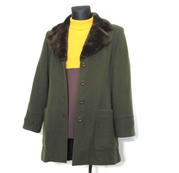 ジャケット・アウター 80s Vintage ITALY Loden Green Wool Coat Vintage 80s 90s Max Dine Italy Loden Green Wool Tailored