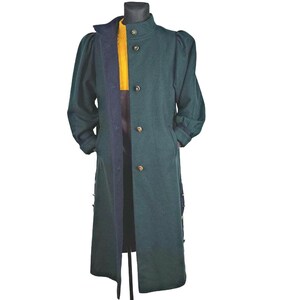 Green Wool Coat Women’s Loden Overcoat: Vintage Full-Length Medium Warm Winter