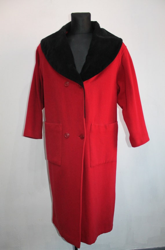 Cashmere coat Women Red Wool coat Women Red SCHNEI
