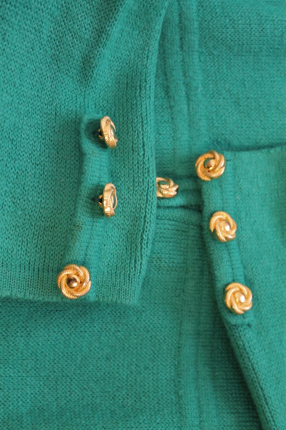 wool Jacket Cardigan Women Green / Buttoned Wool … - image 4
