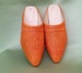 Women slipper Handmade Mules Leather slippers with a Heel Moroccan slippers Babouche Orange Leather Clogs  all Leather Handcrafts 