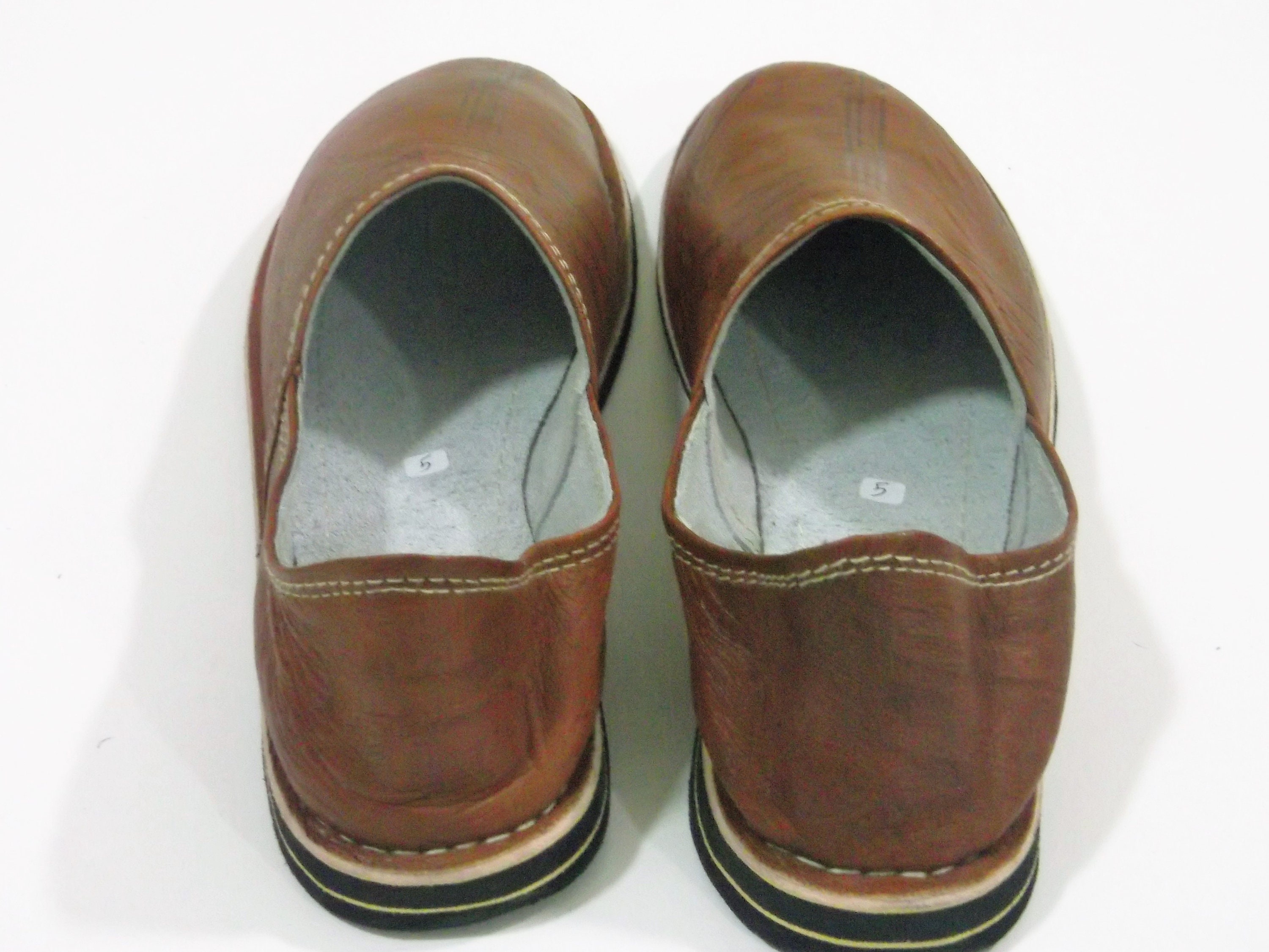 Men Babouche Unisex Leather Slippers Brown Babouche Handmade - Etsy