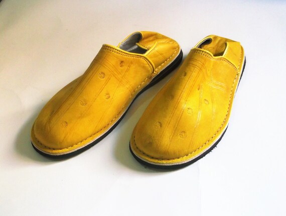 Men Leather Slippers Unisex Babouche Handmade Morrocan - Etsy