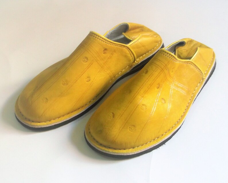 Men Leather Slippers Unisex Babouche Handmade Morrocan - Etsy