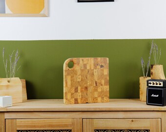 Poplar endgrain cutting board*chopping board*wooden cutting board *chopping block*natural kitchen item*chaos pattern
