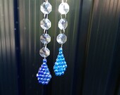 Sun catcher tears blue crystal glass prism window glass drop crystal glass blue