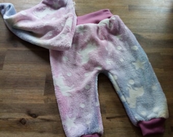 Unicorn set super fluffy oeko tex fleece rainbow 92/98 with adjustable triangular scarf