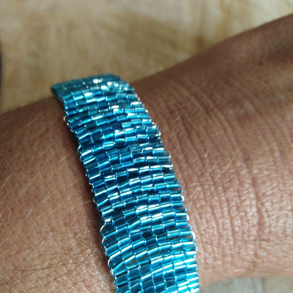 70er Style Glasperlen Armband mit Magnetverschluss