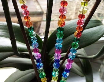 Crystal glass and cracked glass plant plugs 17 cm super luminosity on the window set of 3