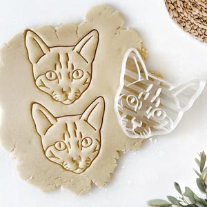 Bengal Cat Face Cookie Cutter: Baking Stamp, Custom Pet Portrait