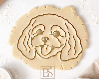 Cavachon Cookie Cutter: Bichon Frise custom portrait dog stamp, Pet birthday or loss gift