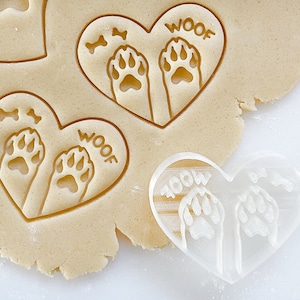 Dog Paws In Heart Cookie Cutter