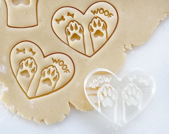 Dog Paws In Heart Cookie Cutter