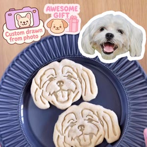 Custom Pet Portrait Cookie Cutter - Personalized Dog or Cat Face Stamp - Sweet Gift for Baking with Family, Kinds, Grandkids or cookie fairs