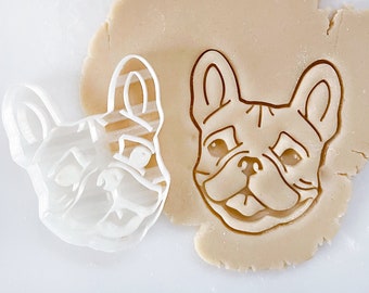 French Bulldog Dog Cookie Cutter | Dog Portrait Cutter | Fondant Cutter with stamp | 3D printed