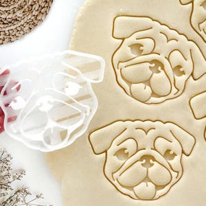 Pug Cookie Cutter: Custom Pet Portrait, Dog Fondant Clay Cutter