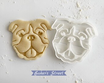 American Bulldog Cookie Cutter, Dog Cookie Cutter, Fondant and Clay, Cookie Stamp
