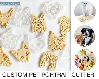 Custom Pet Portrait Cookie Cutter l Personalized cutters l Custom Cookie Cutter l Cat Dog Face l 3D printed